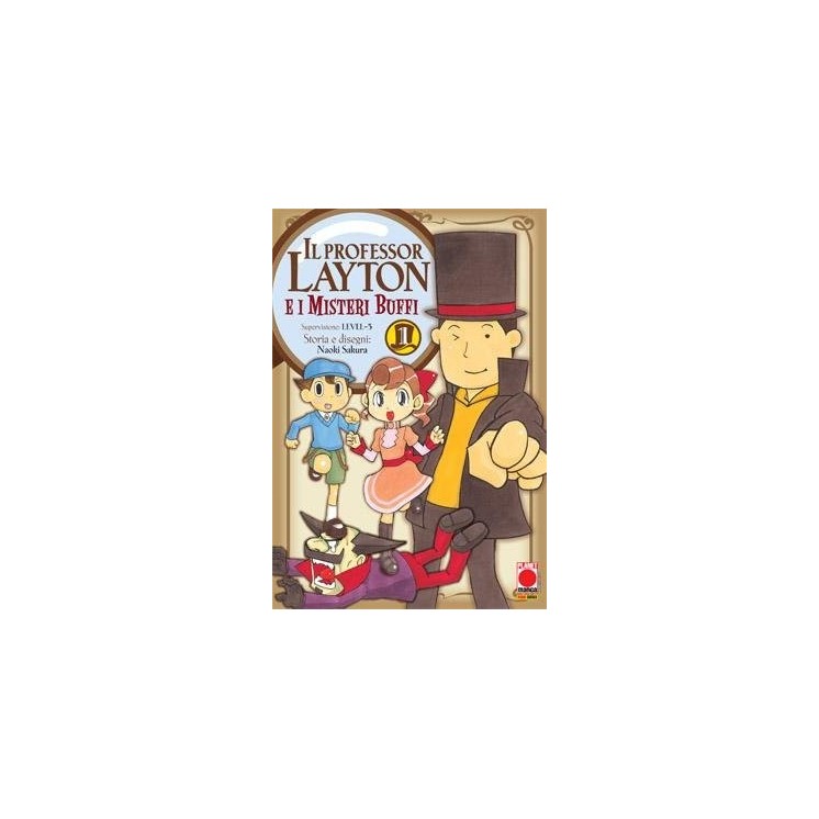 Il Professor Layton e i Misteri Buffi n. 1 di Naoki Sakura ed. Panini