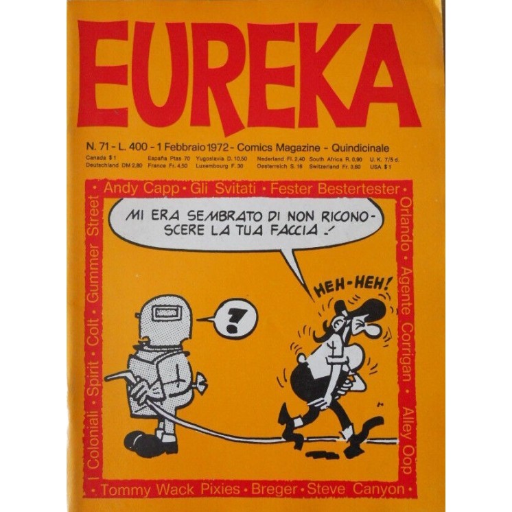 Eureka n. 71 1972 di Capp, Orlando e Oop ed. Corno FU45
