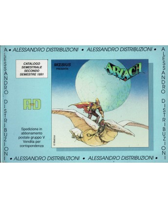 Catalogo semestrale 1 1991 cover Moebius ed. Alessandro Distribuzione BO05