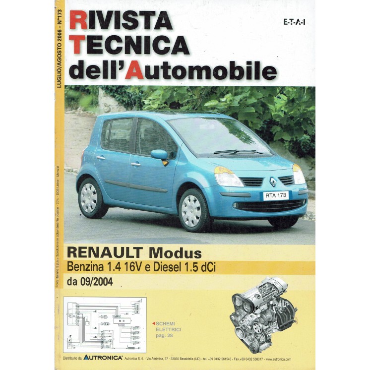 Rivista tecnica dell'automobile Renault Modus n. 173 2006 ed. Autronica FF16
