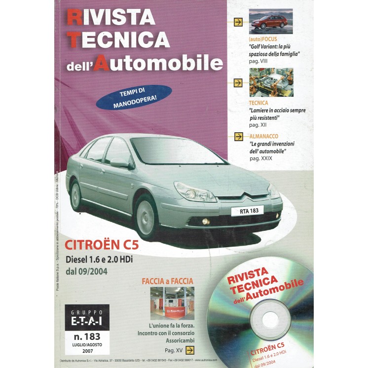 Rivista tecnica dell'automobile Citroen C5 n. 183 anno 2007 ed. Autronica FF16