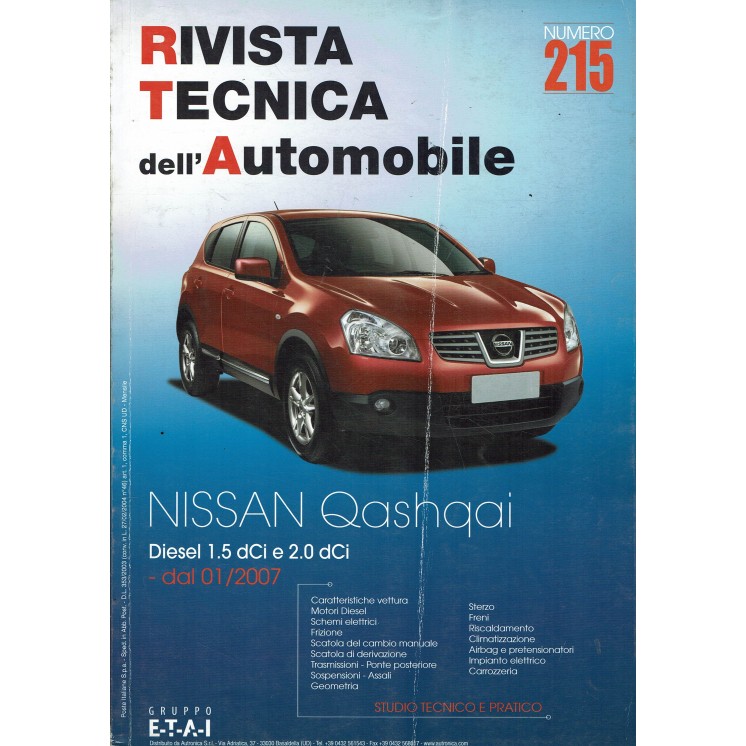 Rivista tecnica dell'automobile Nissan n. 215 anno 2010 ed. Autronica FF16