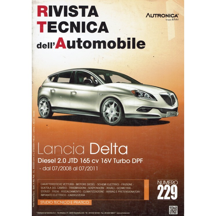 Rivista tecnica dell'automobile Lancia Delta n. 229 anno 2012 ed. Autronica FF19