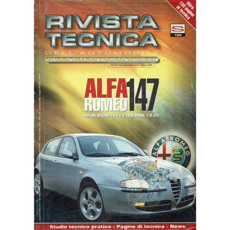 Rivista tecnica dell'automobile Alfa Romeo n. 160 anno 2003 ed. Semantica FF05