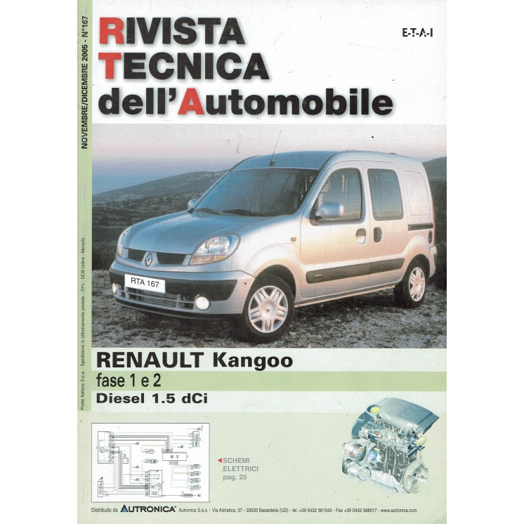 Rivista tecnica dell'automobile Renault Kangoo n. 167 2005 ed. Semantica FF08