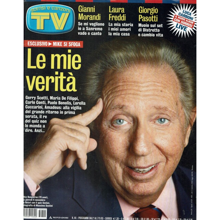 Tv Sorrisi e Canzoni 2003 n.  44 Morandi, Mike Buongiorno ed. Mondadori FF15