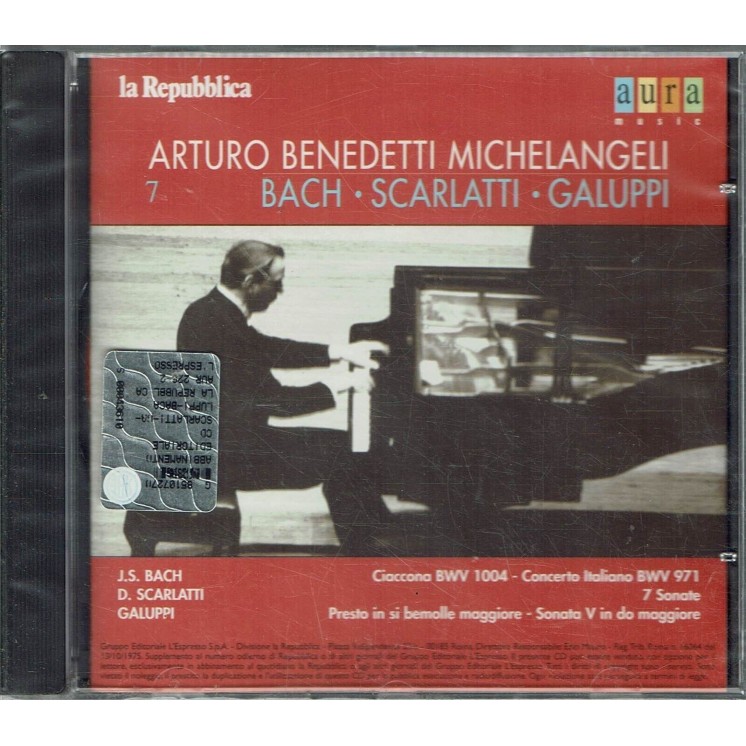 CD Arturo Benedetti Michelangeli 7 Bach e Scarlatti  AUR 2262 ed. Aura usato B25