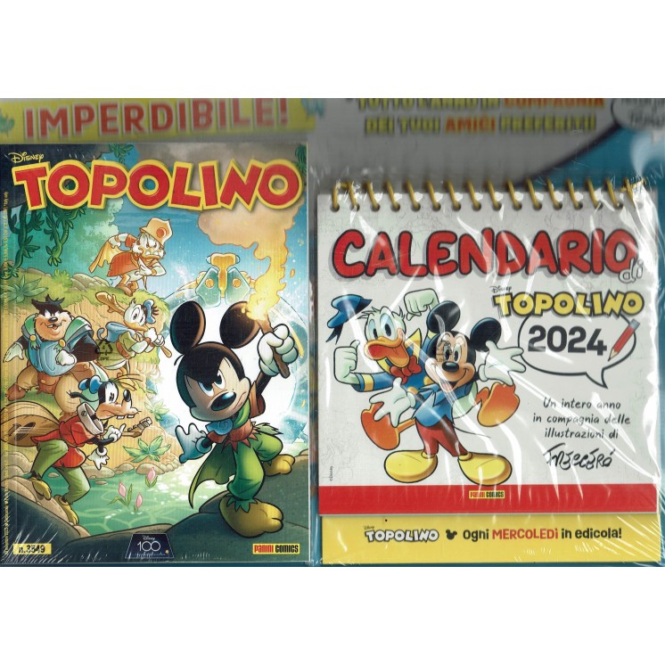 Topolino n.3549 con allegato CALENDARIO di Walt Disney NUOVO ed. Mondadori FU24