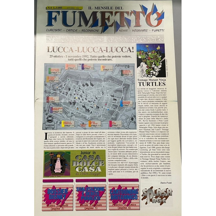Il mensile del fumetto   4 ott '92 Disney, Tartarughe ninja ed. Splash FF17