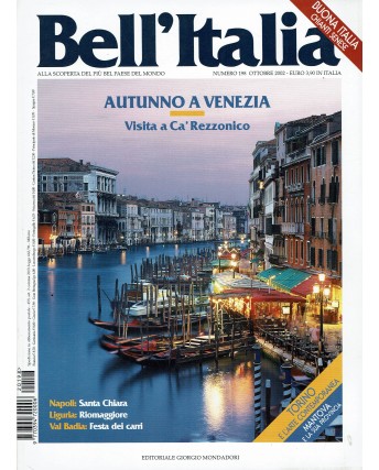 Bell'Italia 198 ott. 2002 autunno a Venezia ed. Mondadori FF12