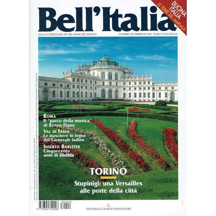 Bell'Italia 202 feb. 2003 Torino Roma Val di Fassa ed. Mondadori FF12