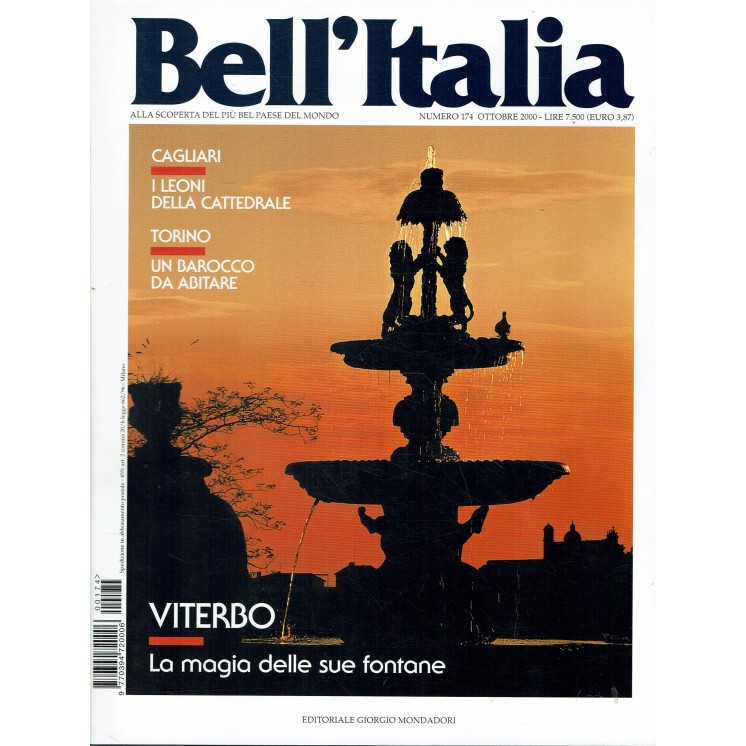 Bell'Italia 174 ott. 2000 Cagliari Torino ed. Mondadori FF12