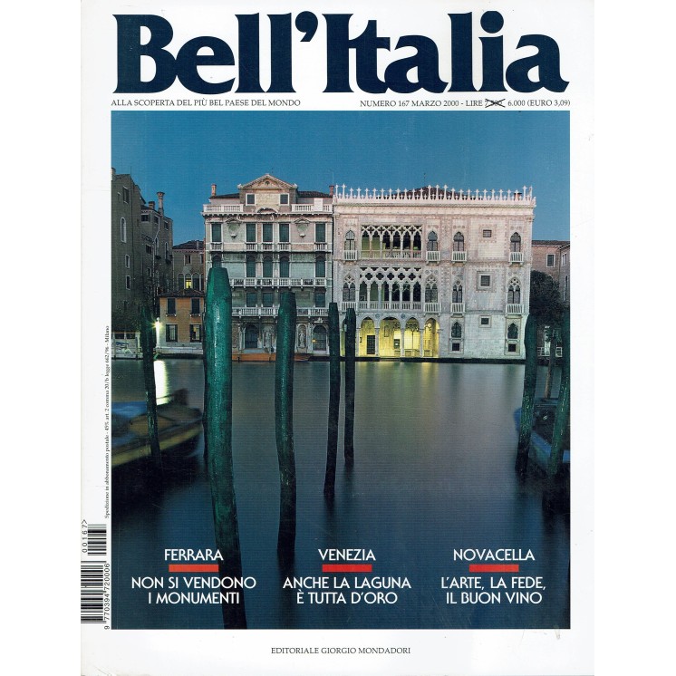 Bell'Italia 167 mar. 2000 Ferrara Venezia Novacella ed. Mondadori FF01