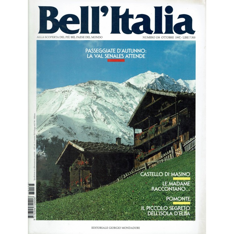 Bell'Italia 138 ott. 1997 passeggiate d'autunno ed. Mondadori FF04