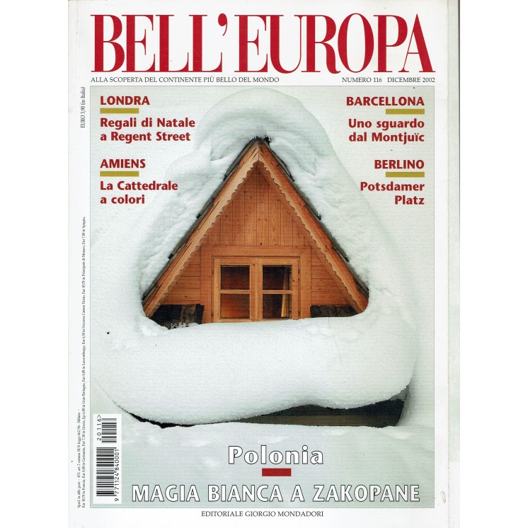 Bell'Europa 116 dic. 2002 Londra Amiens Barcellona Berlino ed. Mondadori FF10
