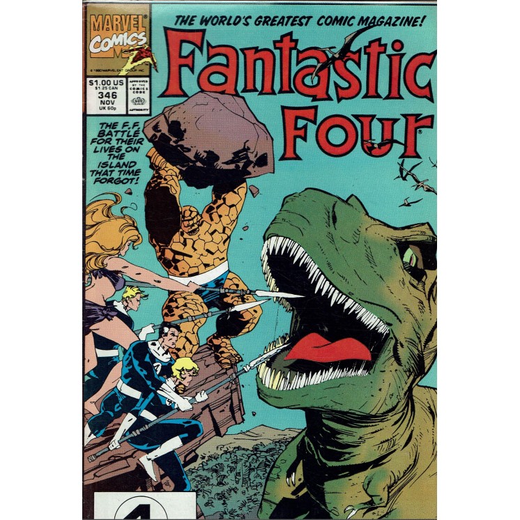 Fantastic Four  346 nov '90 di DeFalco lingua originale ed. Marvel Comics OL17