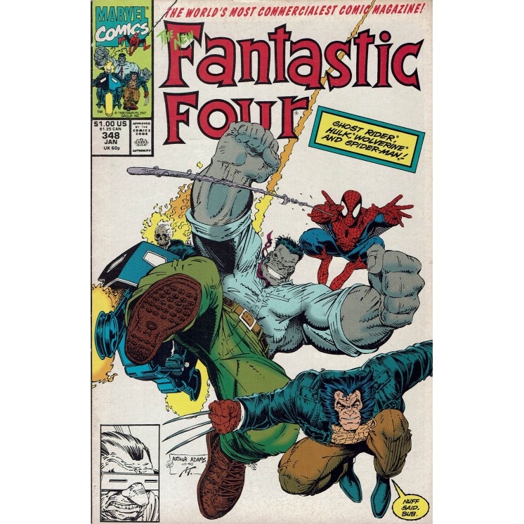 Fantastic Four  348 jan '90 di DeFalco lingua originale ed. Marvel Comics OL17