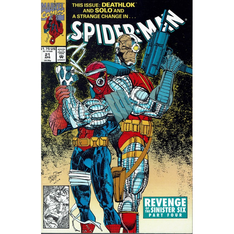 Spider-Man   21 apr '92 di Larsen in lingua originale ed. Marvel Comics OL17