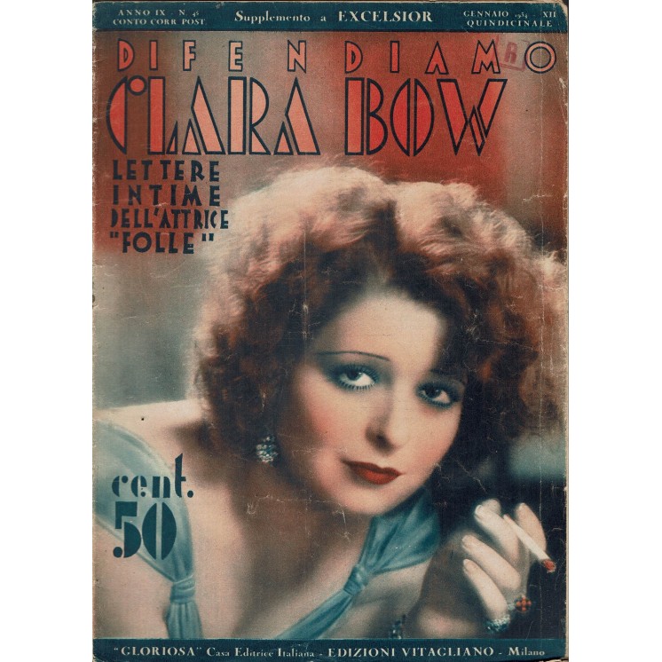 Difendiamo Clara Bow lettere intime all'attrice ed. Vitagliano R03