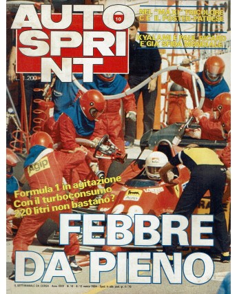 Auto Sprint 10 6/12 mar. '84 febbre da pieno ed. Conti R04