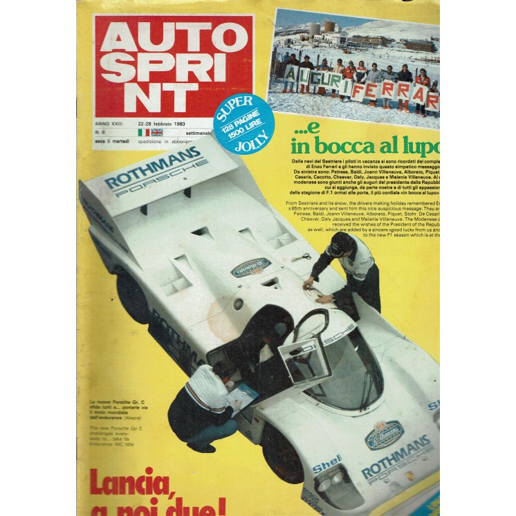 Auto Sprint  8 22/28 feb. '83 Lancia a noi due ed. Conti R04