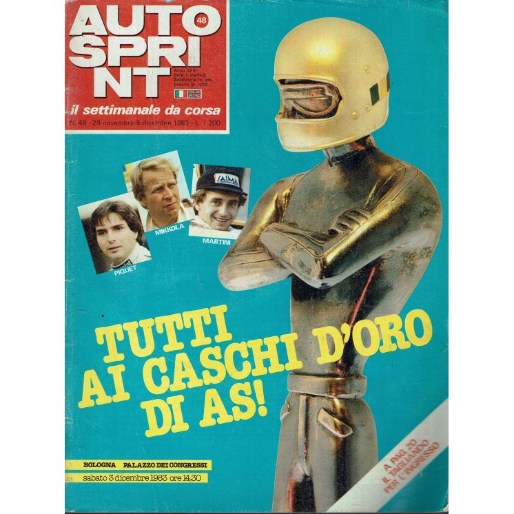 Auto Sprint 48 29 nov/5 dic '83 tutti i caschi d'oro ed. Conti R04