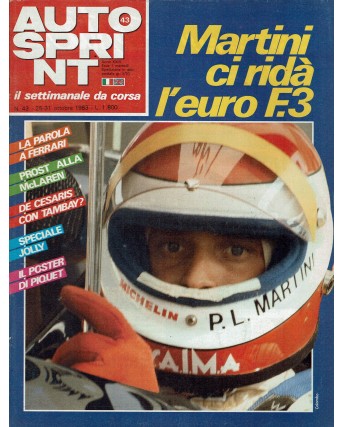 Auto Sprint 45 25/31 ott. '83 Martini ci ridà l'euro ed. Conti R04