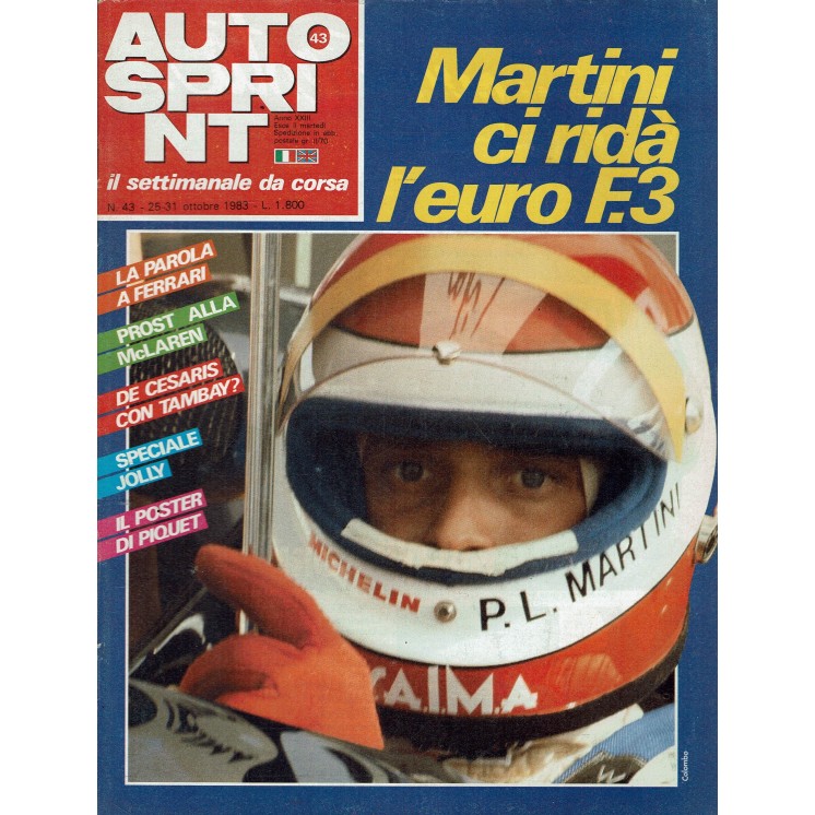 Auto Sprint 45 25/31 ott. '83 Martini ci ridà l'euro ed. Conti R04