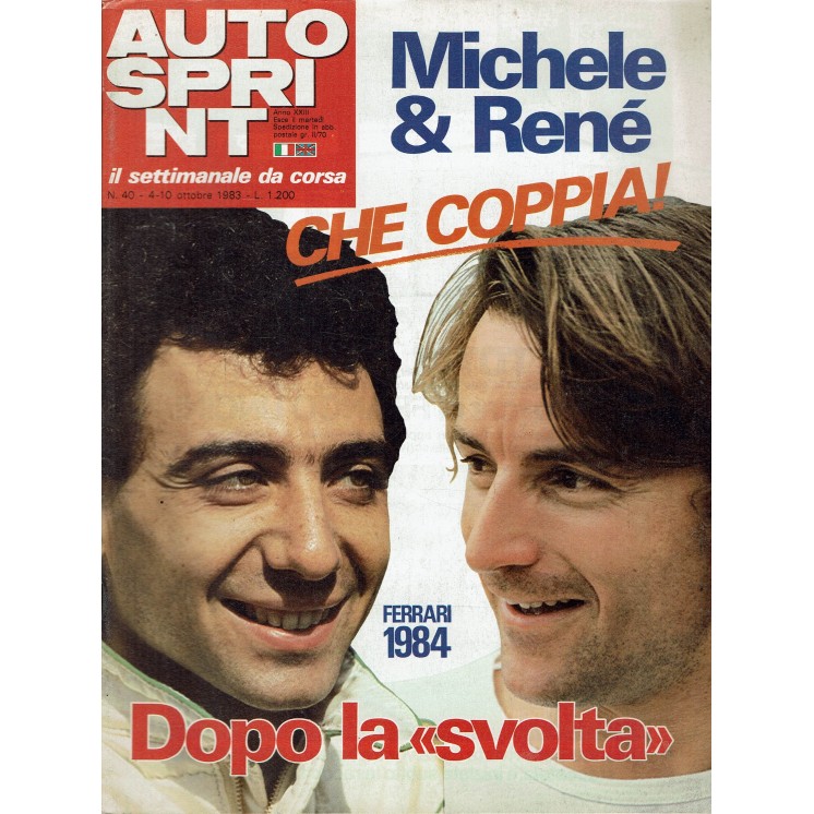 Auto Sprint 40 4/10 ott. '83 Michele e Renè che coppia ed. Conti R04