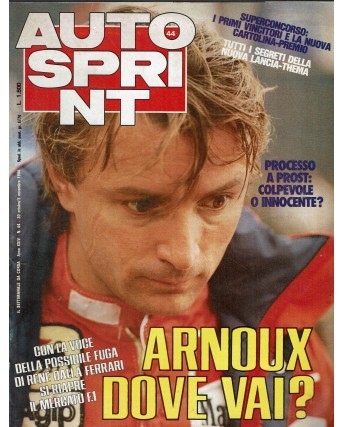 Auto Sprint 44 30 ott/5 nov. '84 Arnoux dove vai ed. Conti R04