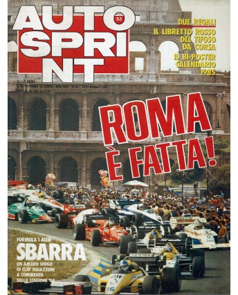 Auto Sprint 52 24/31 dic. '84 Roma è fatta ed. Conti R04