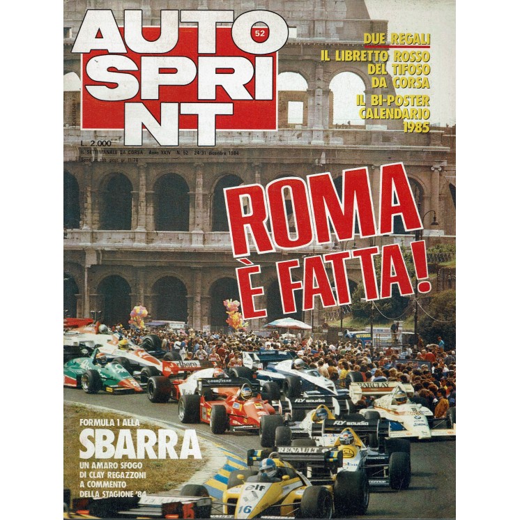Auto Sprint 52 24/31 dic. '84 Roma è fatta ed. Conti R04