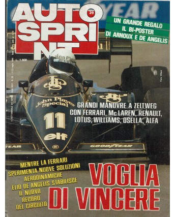 Auto Sprint 29 17/23 lug. '84 voglia di vincere allegato POSTER ed. Conti R04