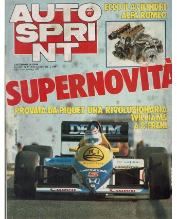 Auto Sprint 47 19/25 nov. '85 supernovità ed. Conti R03