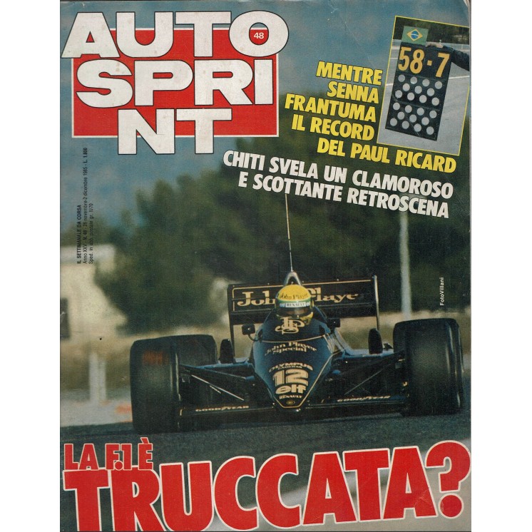Auto Sprint 48 26 nov/2 dic. '85 la F1 è truccata ed. Conti R03
