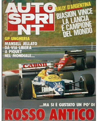 Auto Sprint 33 11/17 ago. '87 si è gustato po' rosso antico ed. Conti R03