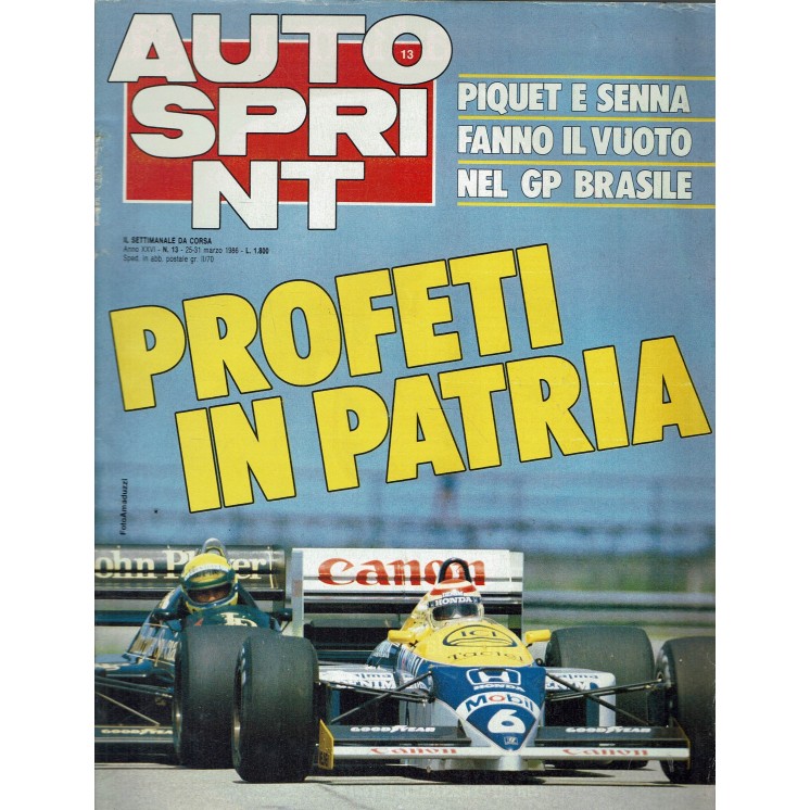 Auto Sprint 13 25/31 mar. '86 profeti in patria ed. Conti R03