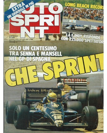 Auto Sprint 16 15/21 apr. '86 che sprint ed. Conti R03