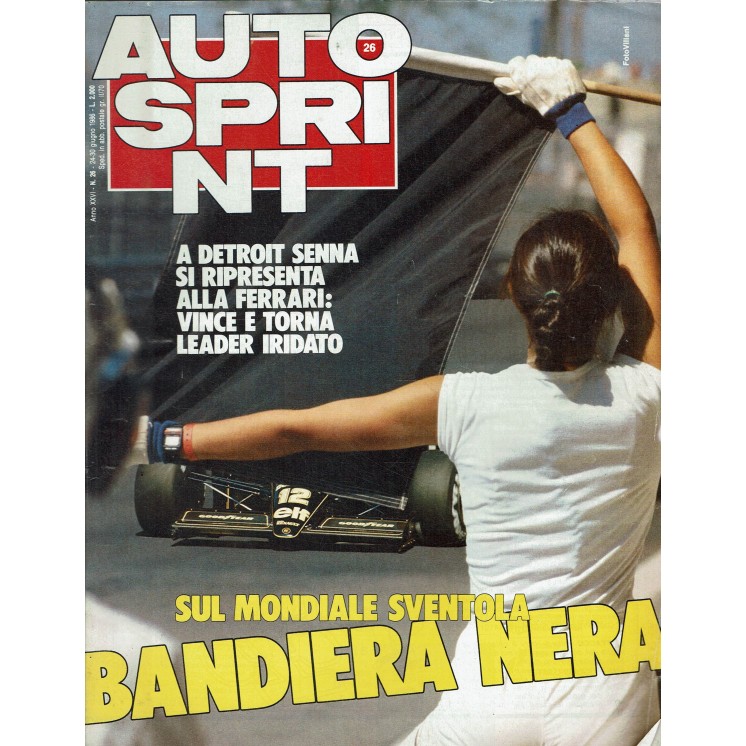 Auto Sprint 26 24/30 giu. '86 sul mondiale sventola bandiera nera ed. Conti R03