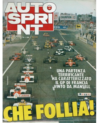 Auto Sprint 28 8/14 giu. '86 che follia ed. Conti R03