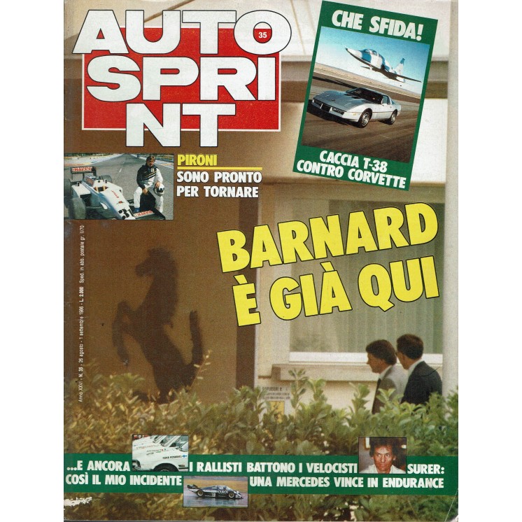 Auto Sprint 35 26 ago/1 sett. '86 Bernard è già qui ed. Conti R03