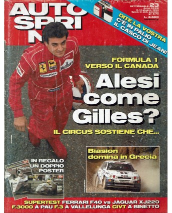 Auto Sprint 23 8/14 giu. '93 Alesi come Gilles ed. Conti R02