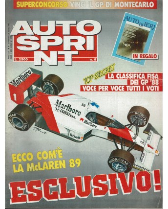 Auto Sprint  9 28 feb/6 mar. '89 ecco com'è la McLaren '89 ed. Conti R02