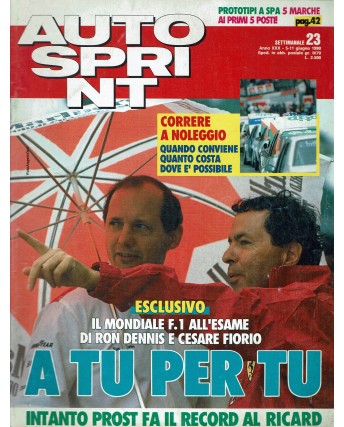 Auto Sprint 23 5/11 giu. '90 a tu per tu ed. Conti R02