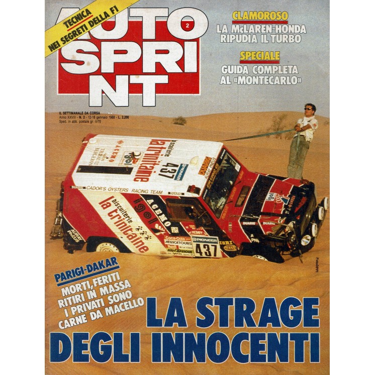 Auto Sprint  2 12/18 gen. '88 la strage degli innocenti ed. Conti R02