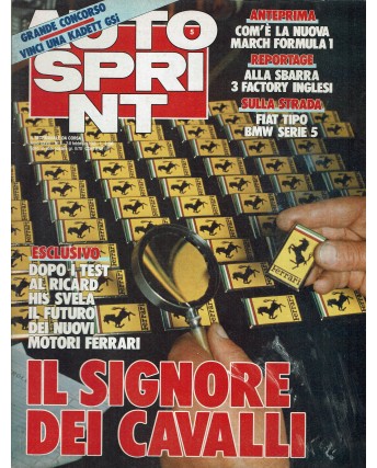 Auto Sprint  5 2/8 feb. '88 il signore dei cavalli ed. Conti R02