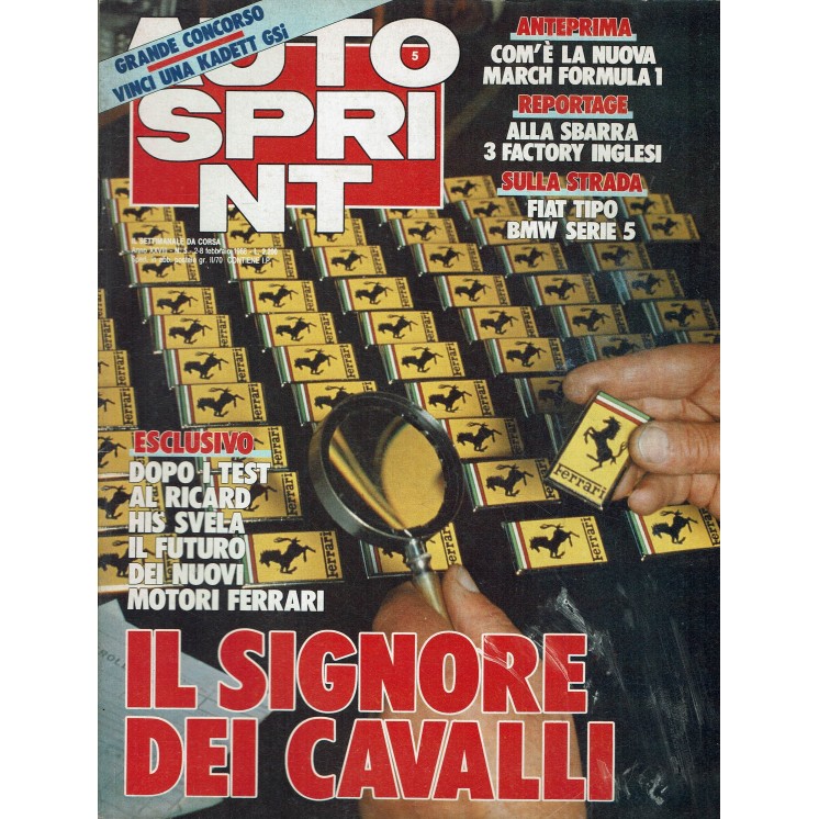 Auto Sprint  5 2/8 feb. '88 il signore dei cavalli ed. Conti R02