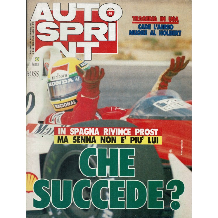 Auto Sprint 40 4/10 ott. '88 Spagna rivince Prost ed. Conti R02