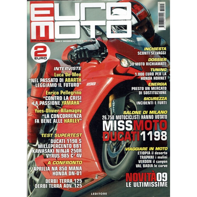 Euro moto  12 dic. 2008 missmoto Ducati 1198 ed. Leditore R07