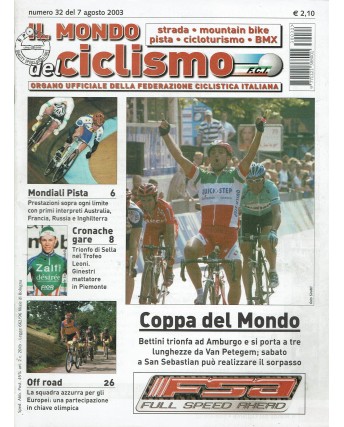 Il mondo del ciclismo  32 ago. 2003 coppa del mondo ed. Sporty R08